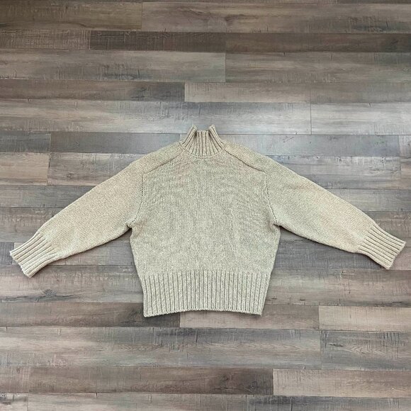 ZARA Sage Green Mock Neck Pullover Knit Sweater | Size Small - Picture 2 of 6
